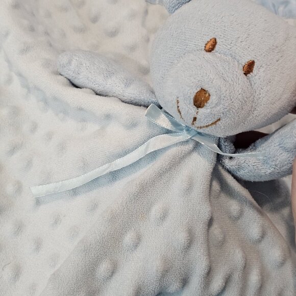 Lot Of 2 Pro‎ Goleem Blue Teddy Bear Satin Minky Security Blanket Lovey Knit Hat - Picture 12 of 12